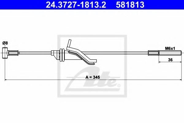 Cablu, frana de parcare MAZDA 3 (BK) (2003 - 2009) ATE 24.3727-1813.2 piesa NOUA