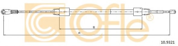 Cablu, frana de parcare MERCEDES A-CLASS (W168) (1997 - 2004) COFLE 10.9321 piesa NOUA