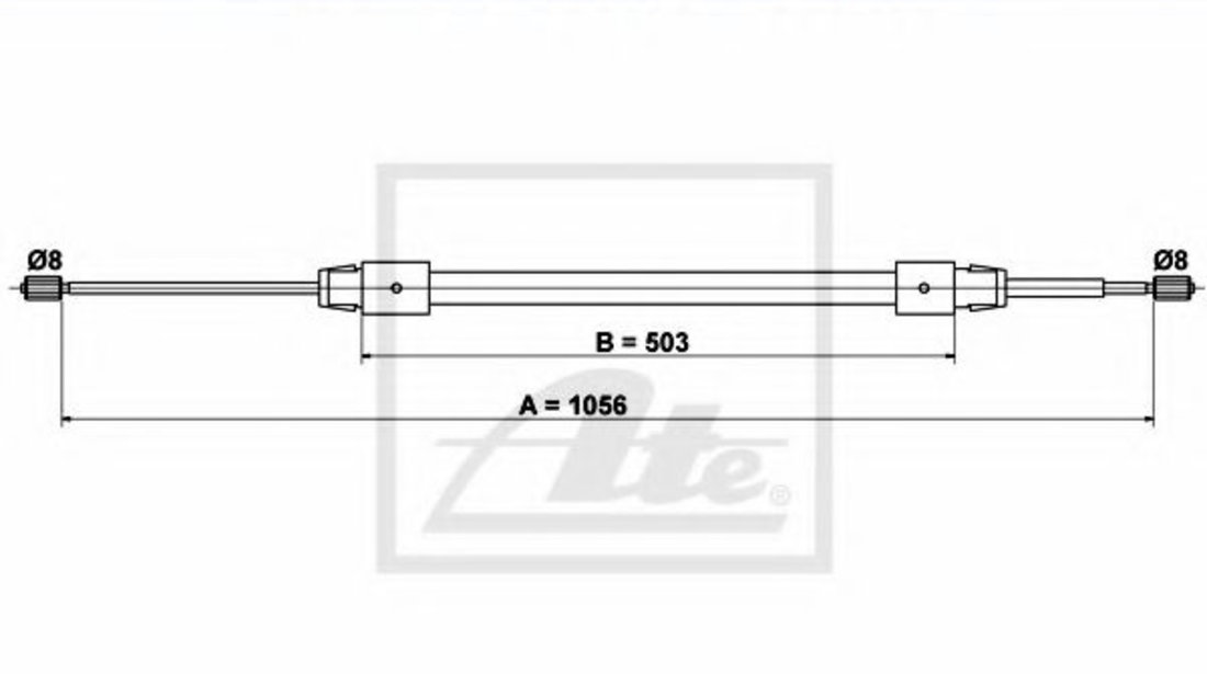 Cablu, frana de parcare MERCEDES A-CLASS (W168) (1997 - 2004) ATE 24.3727-0439.2 piesa NOUA