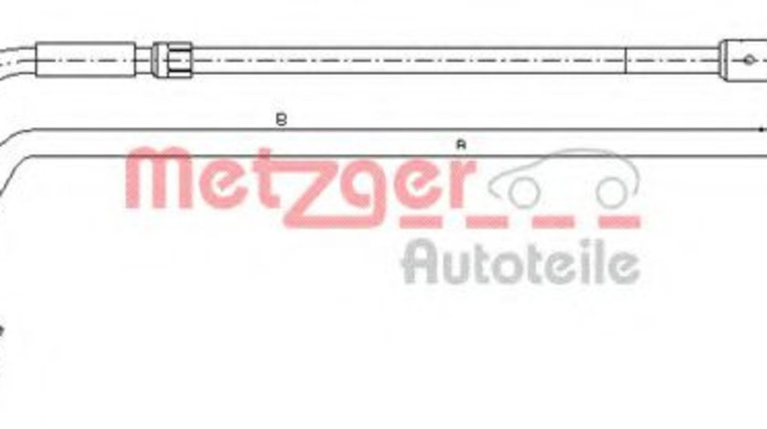 Cablu, frana de parcare MERCEDES A-CLASS (W169) (2004 - 2012) METZGER 10.9333 piesa NOUA