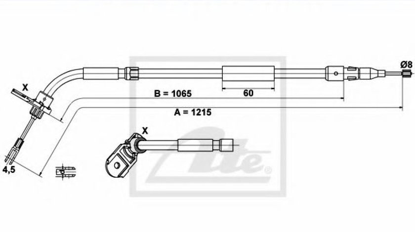 Cablu, frana de parcare MERCEDES A-CLASS (W169) (2004 - 2012) ATE 24.3727-0451.2 piesa NOUA