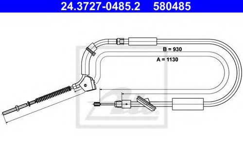 Cablu, frana de parcare MERCEDES A-CLASS (W169) (2004 - 2012) ATE 24.3727-0485.2 piesa NOUA