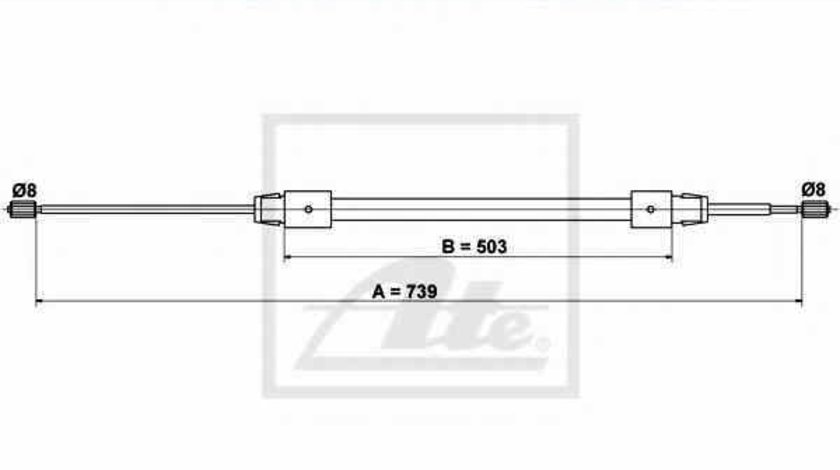 Cablu frana de parcare MERCEDES-BENZ A-CLASS W168 ATE 24.3727-0422.2