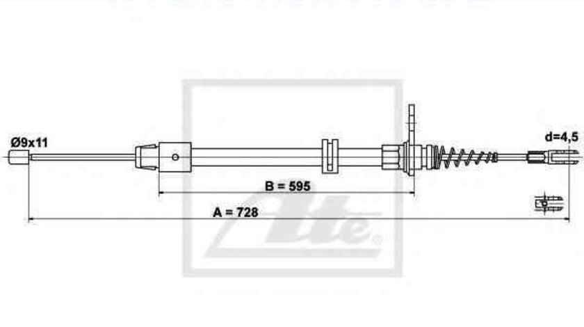 Cablu, frana de parcare MERCEDES-BENZ C-CLASS cupe (C204) ATE 24.3727-0467.2