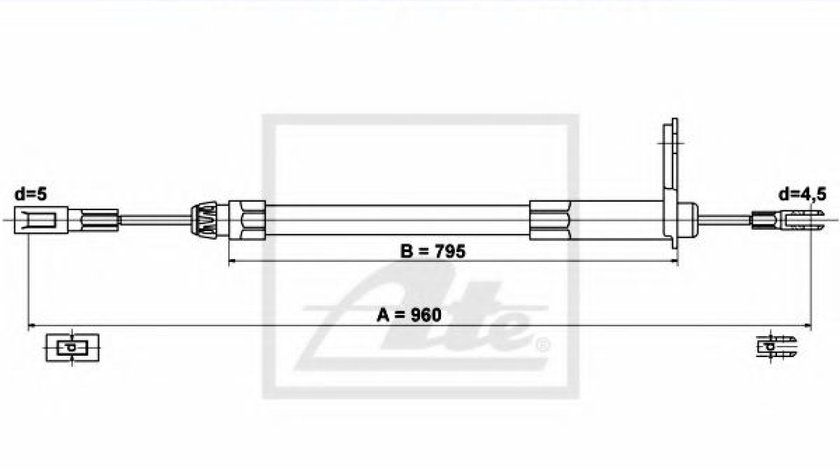 Cablu, frana de parcare MERCEDES C-CLASS Combi (S202) (1996 - 2001) ATE 24.3727-0418.2 piesa NOUA