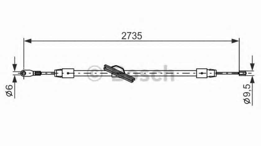 Cablu, frana de parcare MERCEDES C-CLASS (W203) (2000 - 2007) BOSCH 1 987 477 845 piesa NOUA