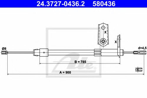 Cablu, frana de parcare MERCEDES CLC-CLASS (CL203) (2008 - 2011) ATE 24.3727-0436.2 piesa NOUA