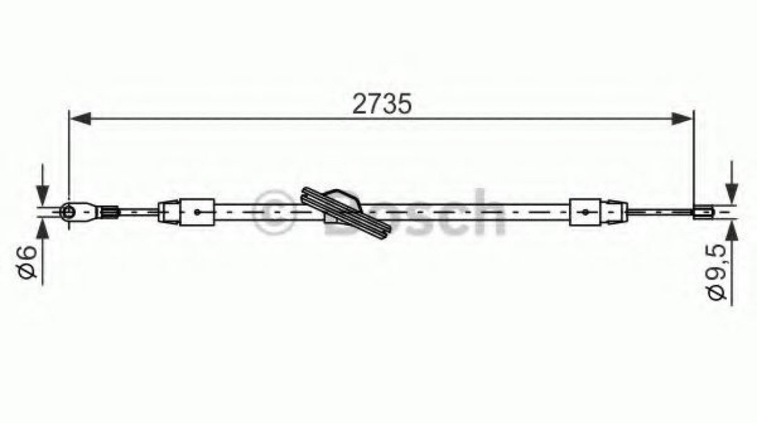Cablu, frana de parcare MERCEDES CLK (C209) (2002 - 2009) BOSCH 1 987 477 845 piesa NOUA
