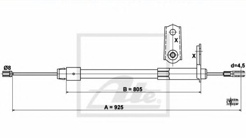 Cablu, frana de parcare MERCEDES CLK Cabriolet (A209) (2003 - 2010) ATE 24.3727-0430.2 piesa NOUA