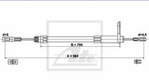 Cablu, frana de parcare MERCEDES CLK Cabriolet (A2...