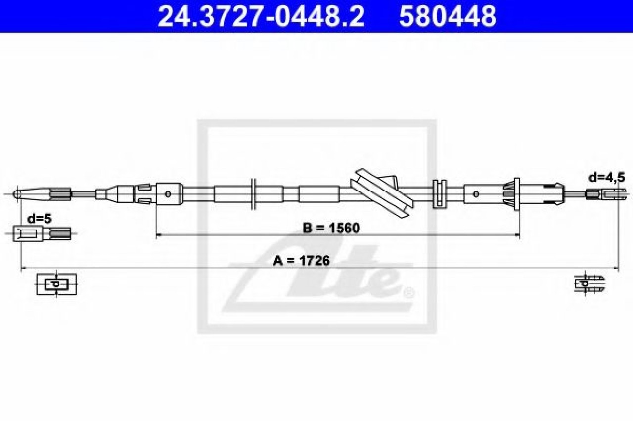 Cablu, frana de parcare MERCEDES E-CLASS T-Model (S211) (2003 - 2009) ATE 24.3727-0448.2 piesa NOUA