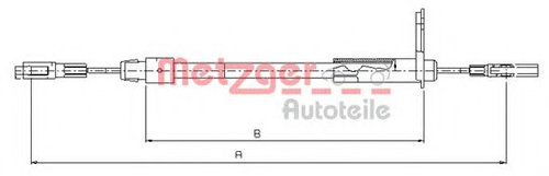 Cablu, frana de parcare MERCEDES E-CLASS (W210) (1995 - 2003) METZGER 10.9441 piesa NOUA