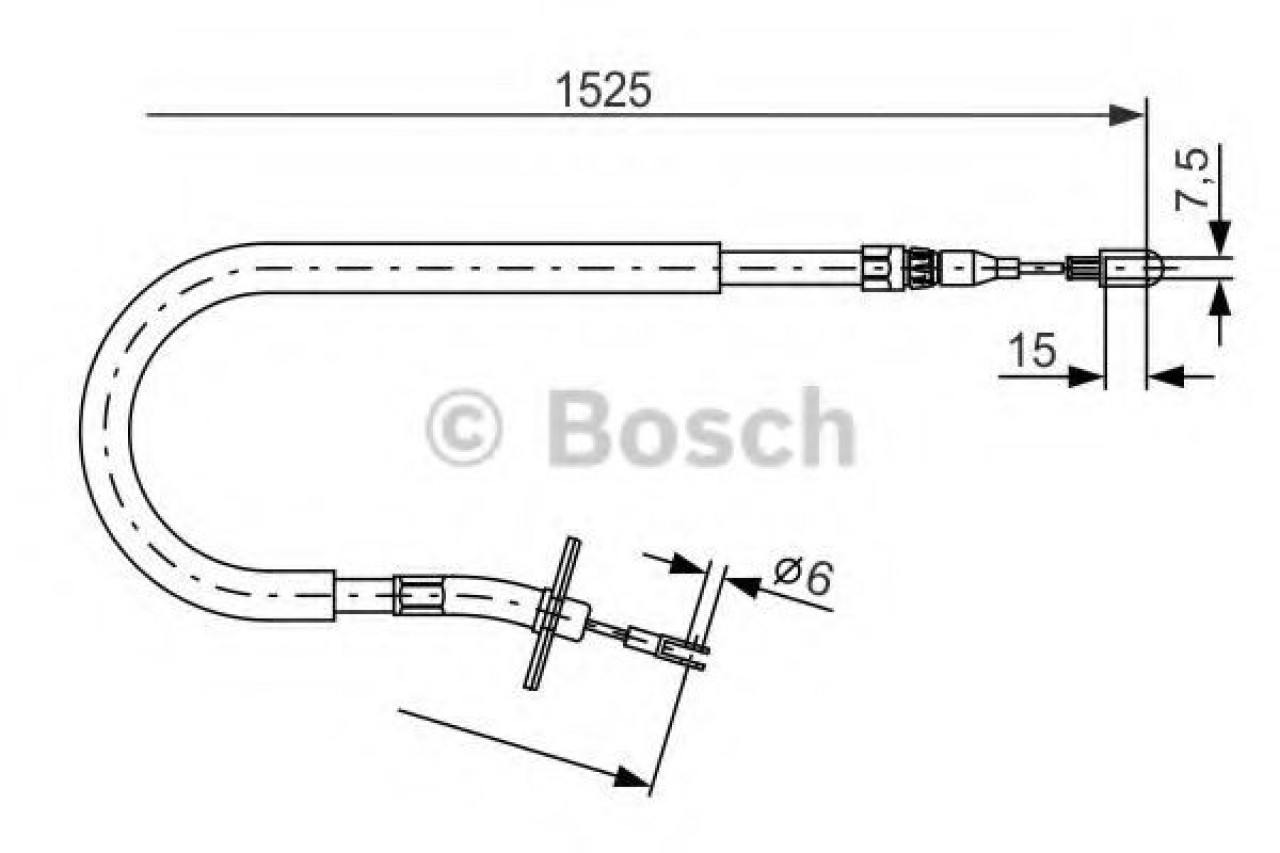 Cablu, frana de parcare MERCEDES SPRINTER 2-t platou / sasiu (901, 902) (1995 - 2006) BOSCH 1 987 477 858 piesa NOUA