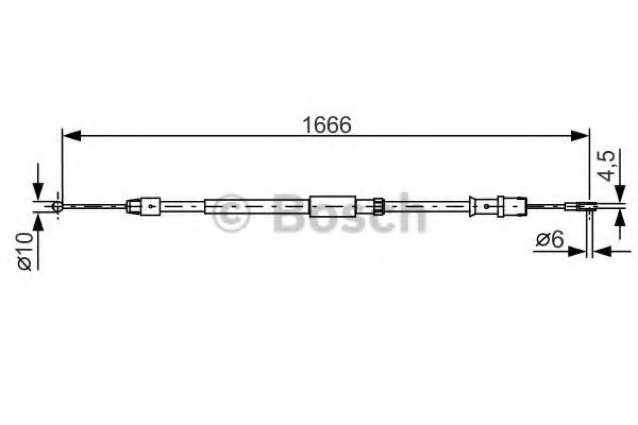 Cablu, frana de parcare MERCEDES SPRINTER 3,5-t platou / sasiu (906) (2006 - 2016) BOSCH 1 987 482 032 piesa NOUA
