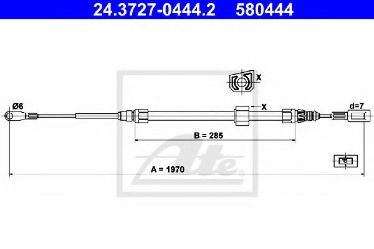 Cablu, frana de parcare MERCEDES SPRINTER 3-t bus (903) (1995 - 2006) ATE 24.3727-0444.2 piesa NOUA