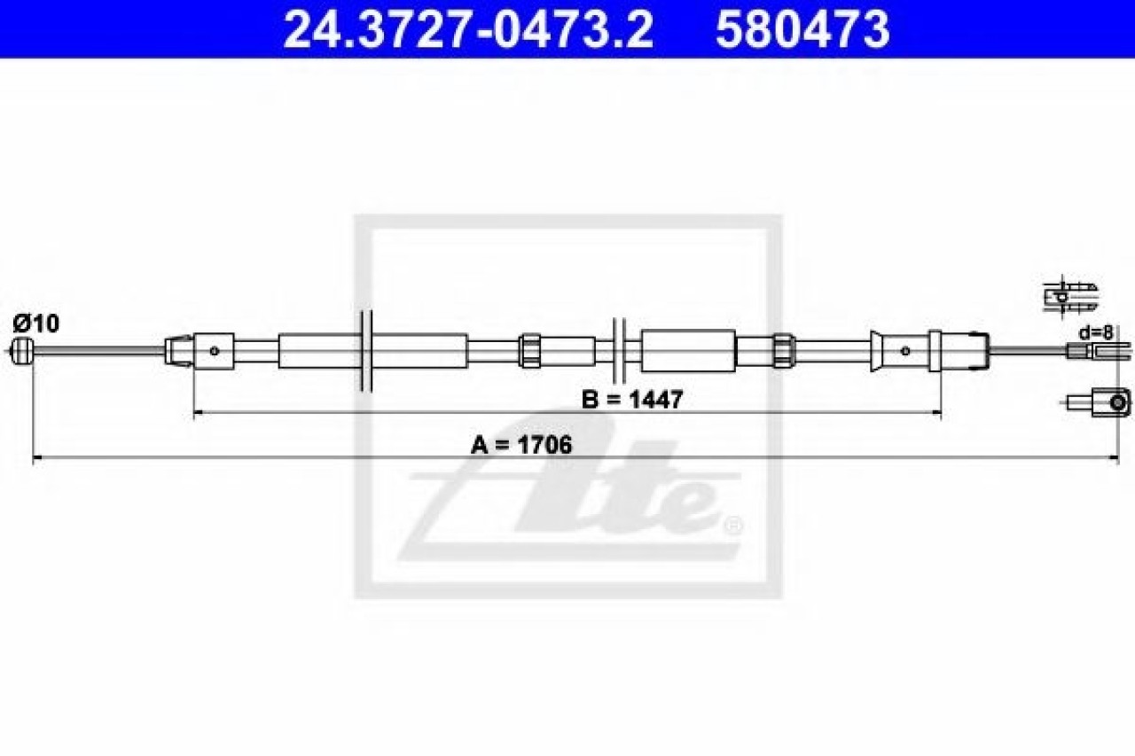 Cablu, frana de parcare MERCEDES SPRINTER 3-t caroserie (906) (2006 - 2016) ATE 24.3727-0473.2 piesa NOUA