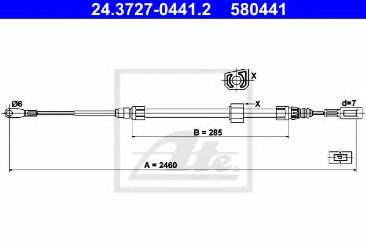 Cablu, frana de parcare MERCEDES SPRINTER 3-t caroserie (903) (1995 - 2006) ATE 24.3727-0441.2 piesa NOUA