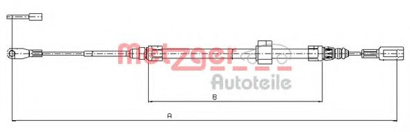 Cablu, frana de parcare MERCEDES SPRINTER 4-t bus (904) (1996 - 2006) METZGER 10.9882 piesa NOUA
