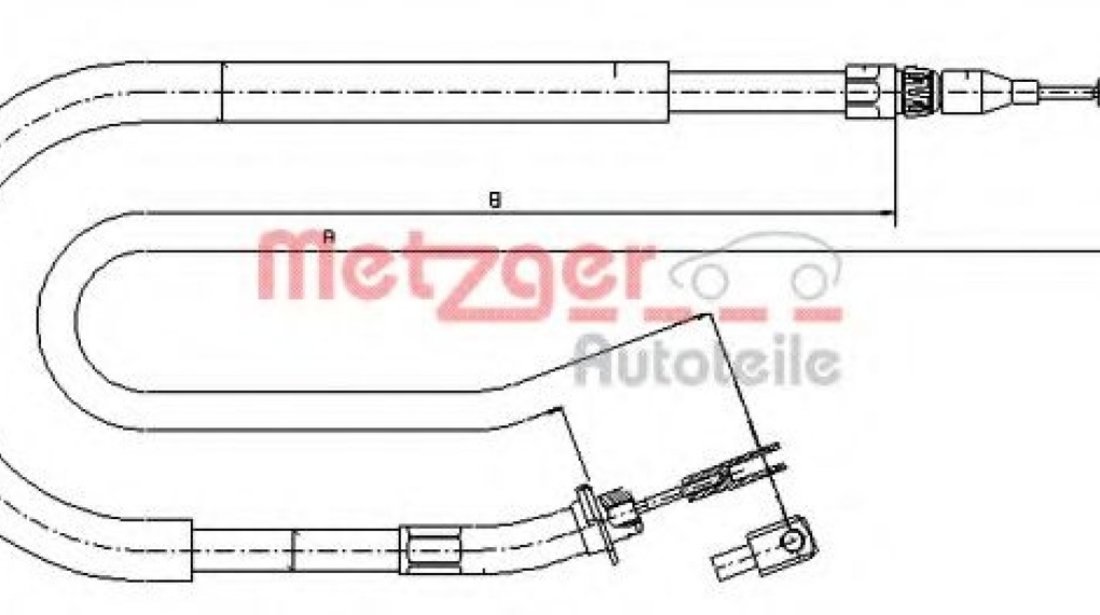 Cablu, frana de parcare MERCEDES SPRINTER 4-t bus (904) (1996 - 2006) METZGER 10.9873 piesa NOUA