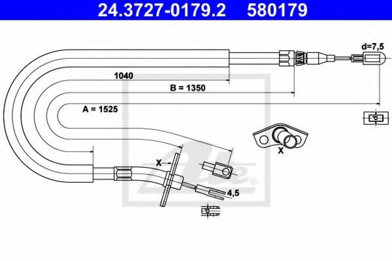 Cablu, frana de parcare MERCEDES SPRINTER 4-t bus (904) (1996 - 2006) ATE 24.3727-0179.2 piesa NOUA