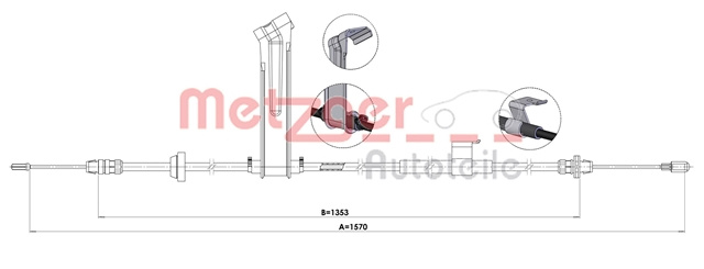 Cablu Frana De Parcare Metzger Ford 1.FO002