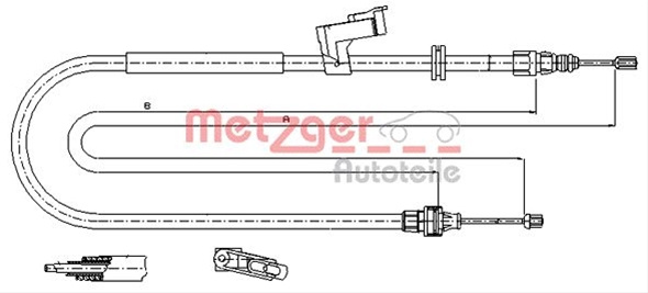 Cablu Frana De Parcare Metzger Ford 11.5494