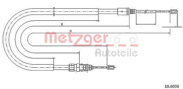 Cablu Frana De Parcare Metzger Peugeot 10.6036