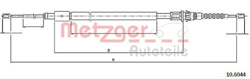 Cablu Frana De Parcare Metzger Peugeot 10.6044