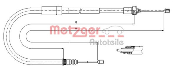 Cablu Frana De Parcare Metzger Renault 11.6663