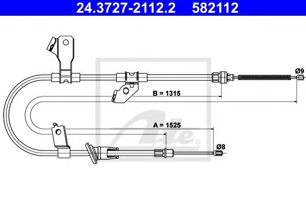 Cablu, frana de parcare MITSUBISHI COLT VI (Z3, Z2) (2002 - 2012) ATE 24.3727-2112.2 piesa NOUA