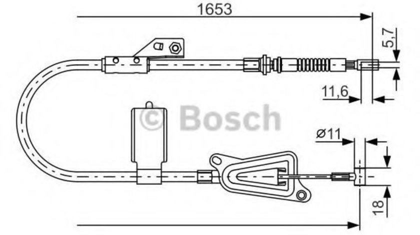 Cablu, frana de parcare NISSAN ALMERA II (N16) (2000 - 2016) BOSCH 1 987 477 915 piesa NOUA