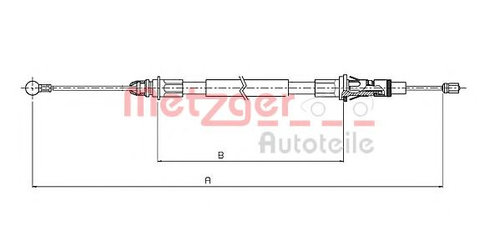Cablu, frana de parcare NISSAN INTERSTAR bus (X70) (2002 - 2016) METZGER 10.6854 piesa NOUA