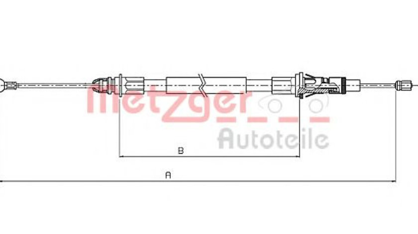 Cablu, frana de parcare NISSAN INTERSTAR bus (X70) (2002 - 2016) METZGER 10.6854 piesa NOUA