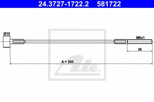 Cablu, frana de parcare NISSAN MICRA III (K12) (2003 - 2010) ATE 24.3727-1722.2 piesa NOUA