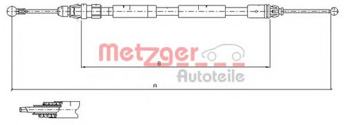 Cablu, frana de parcare NISSAN PRIMASTAR bus (X83) (2001 - 2016) METZGER 11.6808 piesa NOUA