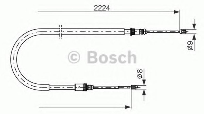 Cablu, frana de parcare NISSAN PRIMERA Break (WP12) (2002 - 2016) BOSCH 1 987 482 303 piesa NOUA