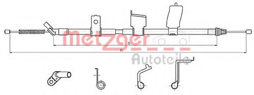 Cablu, frana de parcare NISSAN X-TRAIL (T31) (2007 - 2013) METZGER 17.0329 piesa NOUA