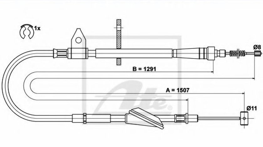 Cablu, frana de parcare OPEL AGILA (A) (H00) (2000 - 2007) ATE 24.3727-0774.2 piesa NOUA