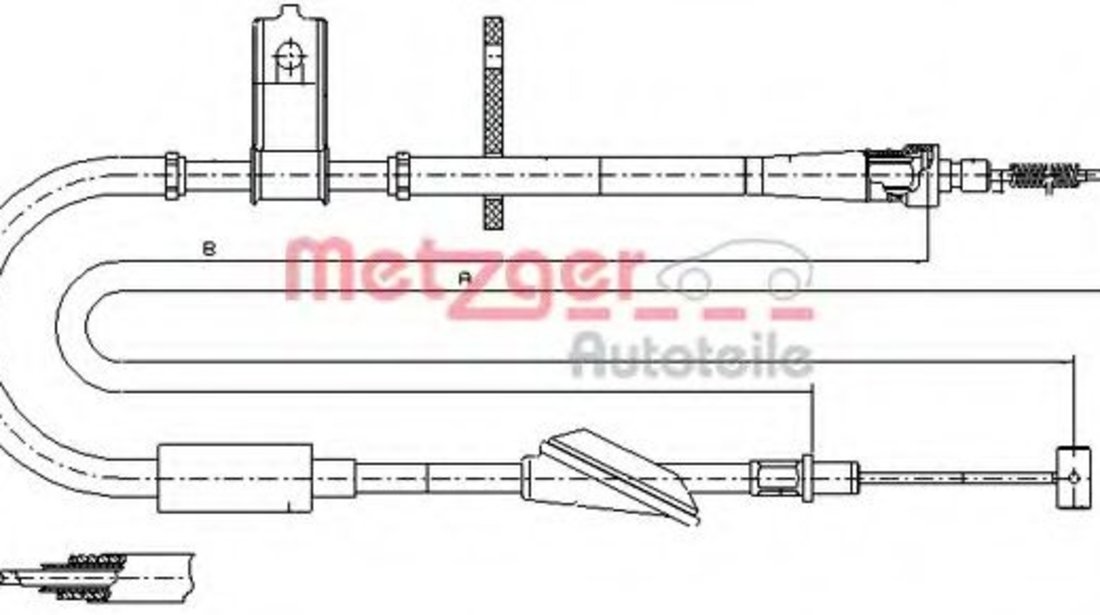 Cablu, frana de parcare OPEL AGILA (A) (H00) (2000 - 2007) METZGER 11.5744 piesa NOUA