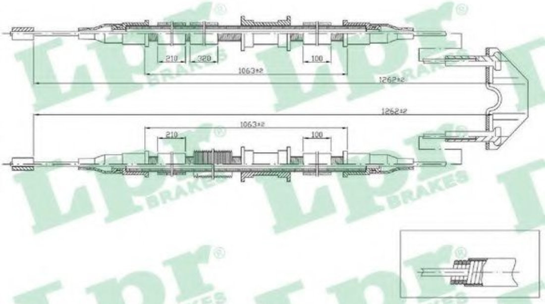 Cablu, frana de parcare OPEL ASTRA G Cabriolet (F67) (2001 - 2005) LPR C0536B piesa NOUA