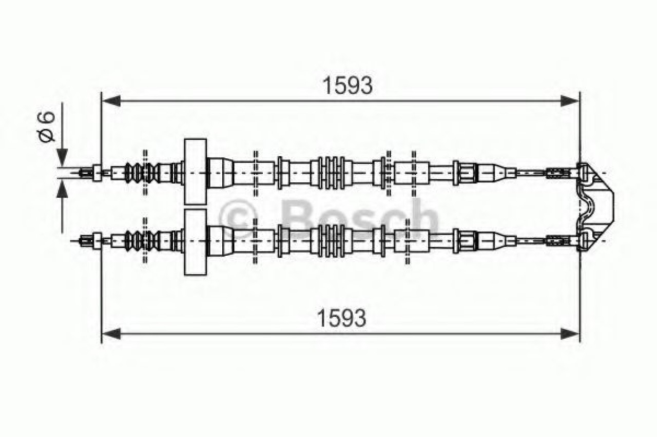 Cablu, frana de parcare OPEL ASTRA G Cabriolet (F67) (2001 - 2005) BOSCH 1 987 477 527 piesa NOUA