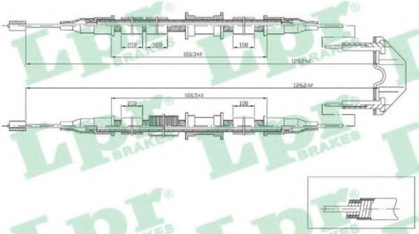 Cablu, frana de parcare OPEL ASTRA G Combi (F35) (1998 - 2009) LPR C0536B piesa NOUA