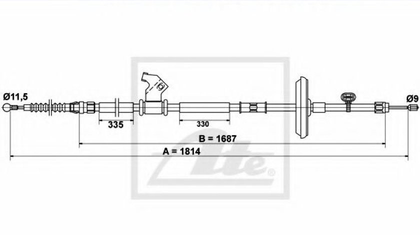 Cablu, frana de parcare OPEL ASTRA J Limuzina (2012 - 2016) ATE 24.3727-0795.2 piesa NOUA