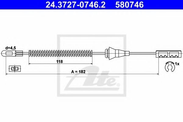 Cablu, frana de parcare OPEL COMBO Combi (2001 - 2016) ATE 24.3727-0746.2 piesa NOUA