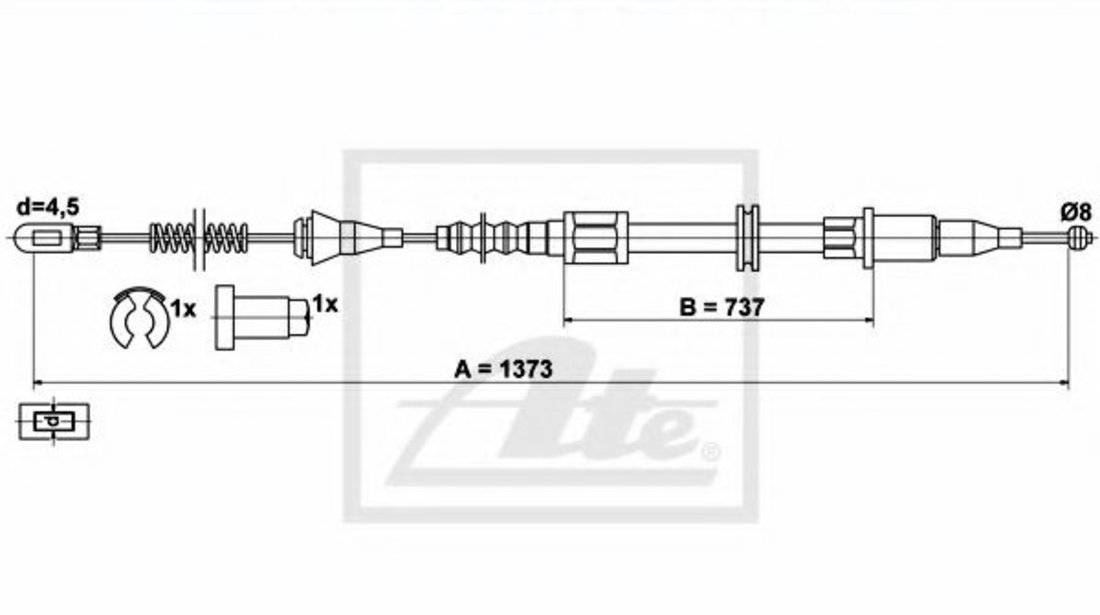 Cablu, frana de parcare OPEL CORSA B (73, 78, 79) (1993 - 2002) ATE 24.3727-0743.2 piesa NOUA