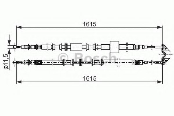 Cablu, frana de parcare OPEL MERIVA (2003 - 2010) BOSCH 1 987 477 935 piesa NOUA