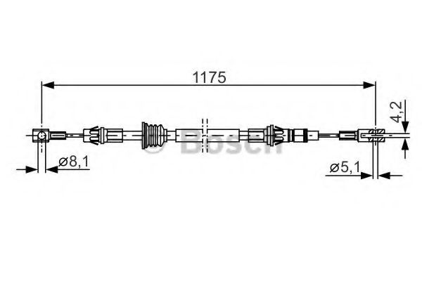Cablu, frana de parcare OPEL MOVANO platou / sasiu (U9, E9) (1998 - 2010) BOSCH 1 987 482 012 piesa NOUA