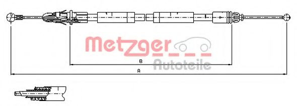 Cablu, frana de parcare OPEL VIVARO caroserie (F7) (2001 - 2014) METZGER 11.6805 piesa NOUA
