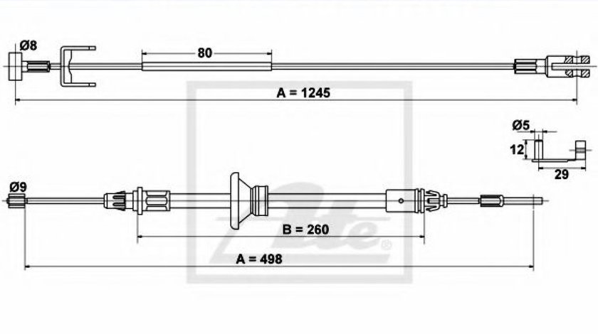 Cablu, frana de parcare OPEL VIVARO combi (J7) (2001 - 2014) ATE 24.3727-0796.2 piesa NOUA