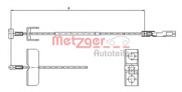 Cablu, frana de parcare OPEL VIVARO platou / sasiu (E7) (2006 - 2014) METZGER 11.6802 piesa NOUA